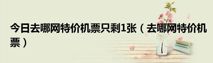 今日去哪网特价机票只剩1张（去哪网特价机票）