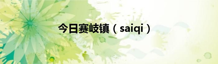 今日赛岐镇（saiqi）
