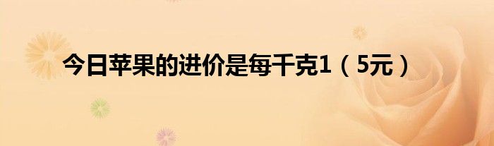今日苹果的进价是每千克1（5元）