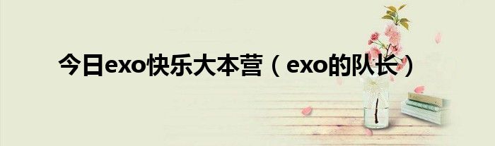 今日exo快乐大本营（exo的队长）