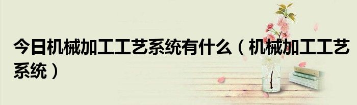 今日机械加工工艺系统有什么（机械加工工艺系统）