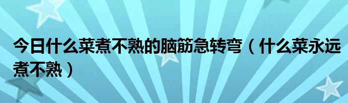 今日什么菜煮不熟的脑筋急转弯（什么菜永远煮不熟）