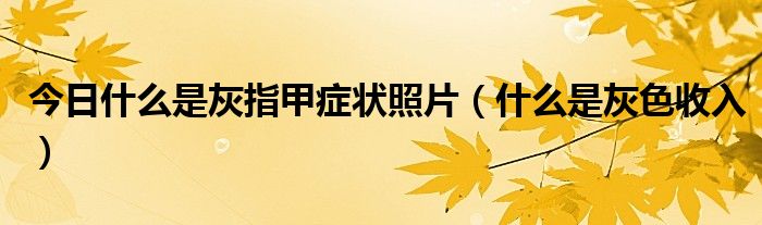今日什么是灰指甲症状照片（什么是灰色收入）