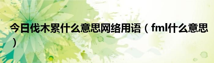 今日伐木累什么意思网络用语（fml什么意思）