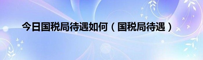 今日国税局待遇如何（国税局待遇）
