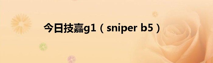 今日技嘉g1（sniper b5）
