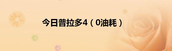 今日普拉多4（0油耗）
