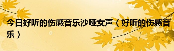 今日好听的伤感音乐沙哑女声（好听的伤感音乐）