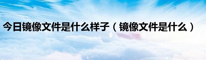 今日镜像文件是什么样子（镜像文件是什么）