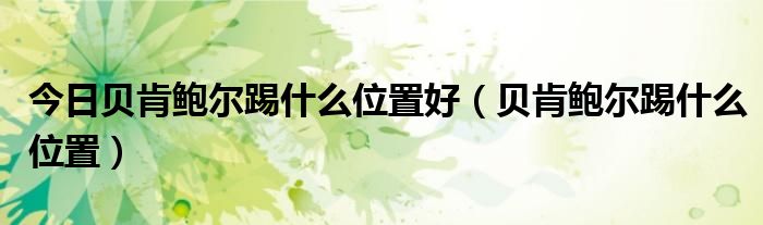 今日贝肯鲍尔踢什么位置好（贝肯鲍尔踢什么位置）