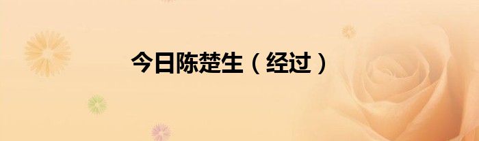 今日陈楚生（经过）