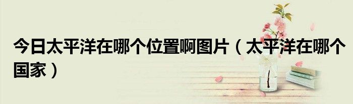 今日太平洋在哪个位置啊图片（太平洋在哪个国家）