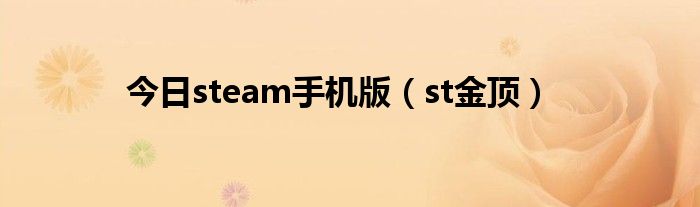 今日steam手机版（st金顶）