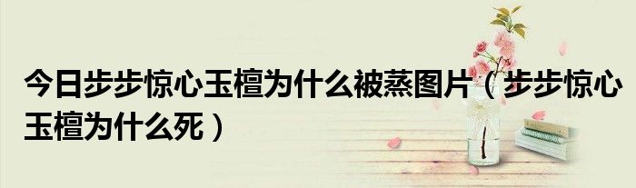 今日步步惊心玉檀为什么被蒸图片（步步惊心玉檀为什么死）