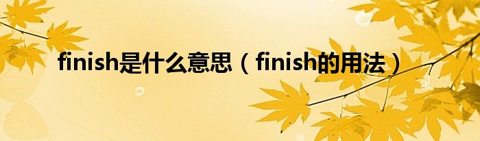 finish是什么意思（finish的用法）