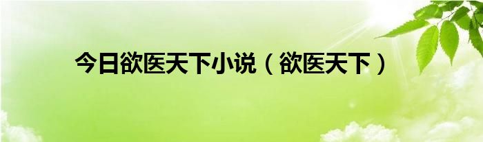 今日欲医天下小说（欲医天下）