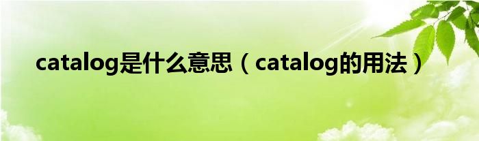 catalog是什么意思（catalog的用法）