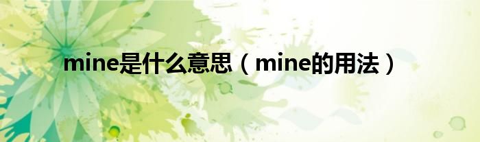 mine是什么意思（mine的用法）
