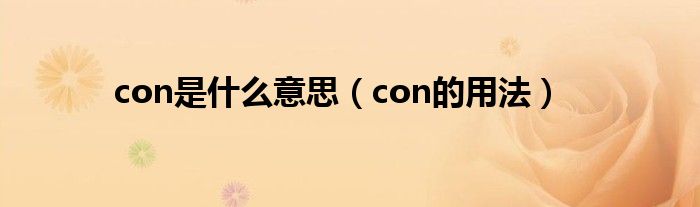 con是什么意思（con的用法）