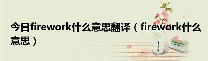 今日firework什么意思翻译（firework什么意思）