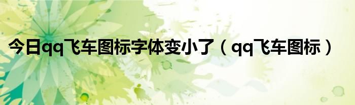 今日qq飞车图标字体变小了（qq飞车图标）
