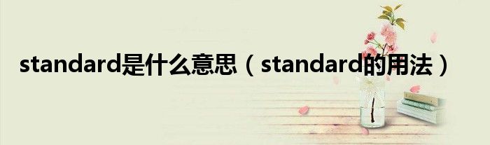 standard是什么意思（standard的用法）