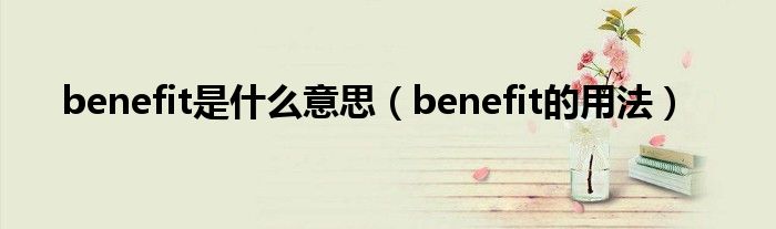 benefit是什么意思（benefit的用法）