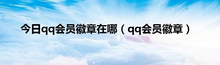 今日qq会员徽章在哪（qq会员徽章）