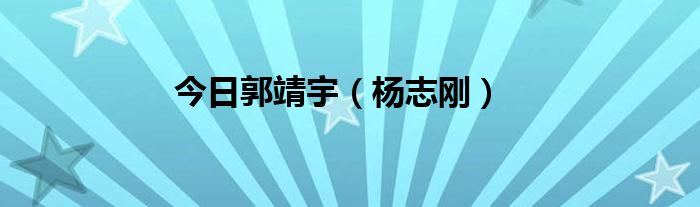 今日郭靖宇（杨志刚）