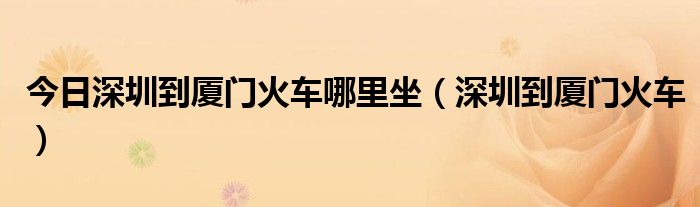 今日深圳到厦门火车哪里坐（深圳到厦门火车）