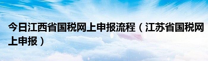 今日江西省国税网上申报流程（江苏省国税网上申报）