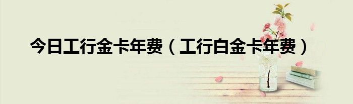 今日工行金卡年费（工行白金卡年费）