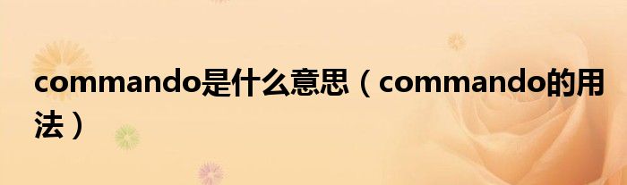 commando是什么意思（commando的用法）