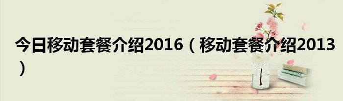 今日移动套餐介绍2016（移动套餐介绍2013）