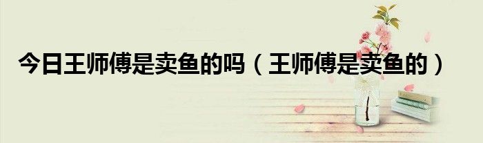 今日王师傅是卖鱼的吗（王师傅是卖鱼的）