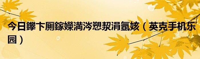 今日鑻卞厠鎵嬫満涔愬洯涓氬姟（英克手机乐园）