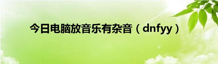 今日电脑放音乐有杂音（dnfyy）