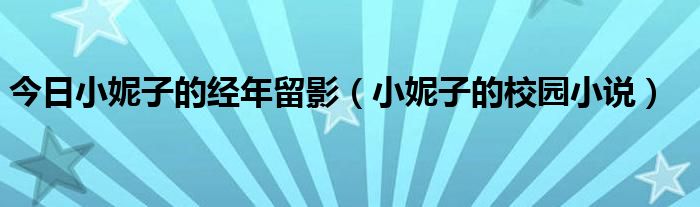今日小妮子的经年留影（小妮子的校园小说）