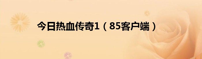今日热血传奇1（85客户端）