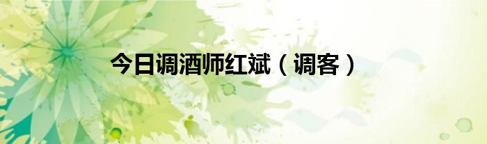 今日调酒师红斌（调客）