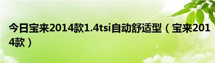今日宝来2014款1.4tsi自动舒适型（宝来2014款）
