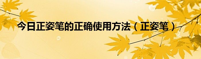 今日正姿笔的正确使用方法（正姿笔）