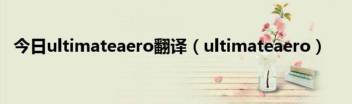 今日ultimateaero翻译（ultimateaero）