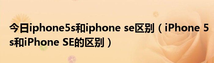 今日iphone5s和iphone se区别（iPhone 5s和iPhone SE的区别）