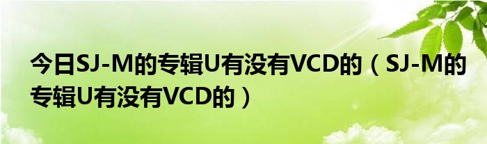 今日SJ-M的专辑U有没有VCD的（SJ-M的专辑U有没有VCD的）