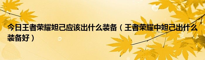 今日王者荣耀妲己应该出什么装备（王者荣耀中妲己出什么装备好）