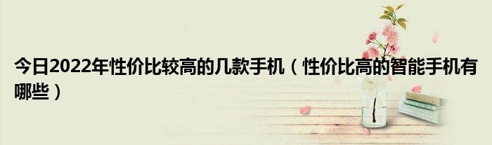 今日2022年性价比较高的几款手机（性价比高的智能手机有哪些）