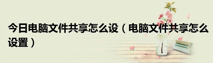 今日电脑文件共享怎么设（电脑文件共享怎么设置）