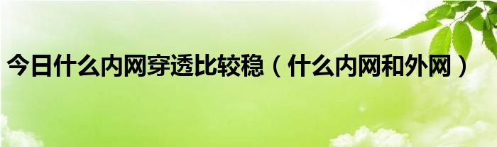 今日什么内网穿透比较稳（什么内网和外网）