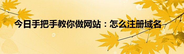 今日手把手教你做网站：怎么注册域名